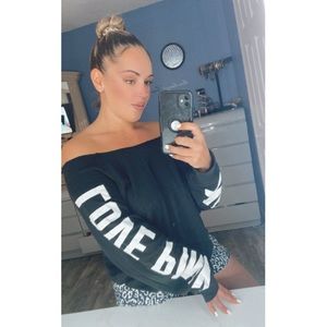 Oversized off the shoulder PINK sweatshirt